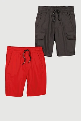 Boys Drawstring Cargo Pocket Shorts, Multi, Size 10