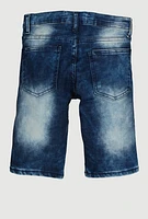 Boys Whiskered Distressed Shorts, Blue, Size 8
