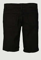 Boys Solid Moto Denim Shorts, Black, Size 12