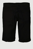 Boys Distressed Denim Shorts, Black, Size 12
