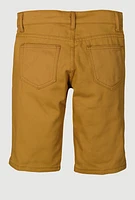 Boys Distressed Solid Denim Shorts, Brown, Size 18