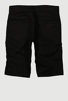 Boys Denim Moto Shorts, Black, Size 12