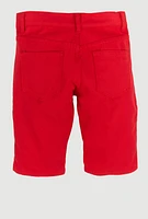 Boys Moto Denim Shorts, Red,