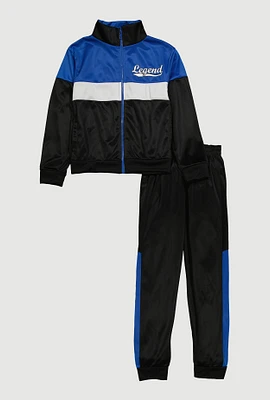 Boys Legend Track Jacket and Joggers, Black, Size 8-10