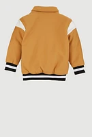Little Boys B Initial Chenille Patch Letterman Jacket,