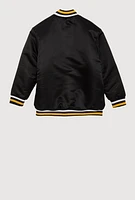 Boys Chenille Patch City Graphic Varsity Jacket,