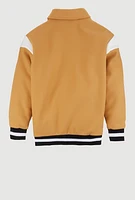 Womens Boys B Initial Chenille Patch Letterman Jacket,