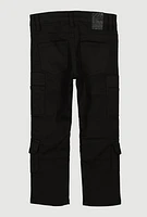 Little Boys Cargo Pocket Moto Jeans, Black, Size 7