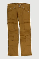 Little Boys Moto Cargo Pants, Brown, Size 6