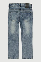 Little Boys Decorative Stitch Distressed Skinny Jeans, Blue, Size 6