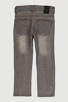 Little Boys Whiskered Skinny Jeans, Grey, Size 6