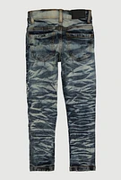 Little Boys Whiskered Distressed Slim Leg Jeans, Blue, Size 5