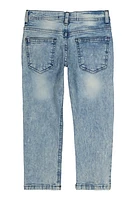 Little Boys Acid Wash Skinny Jeans, Blue, Size 7