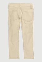 Little Boys Patch and Repair Distressed Skinny Jeans, Khaki, Size 7