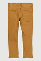 Little Boys Distressed Patch and Repair Skinny Jeans, Khaki, Size 7