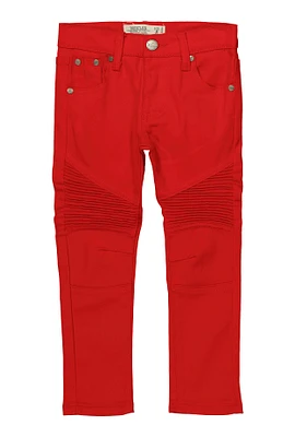 Little Boys Moto Skinny Jeans, Red, Size 6