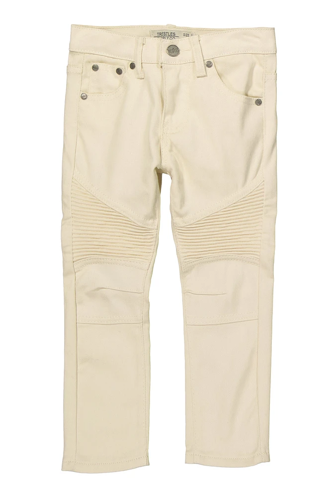 Little Boys Solid Moto Jeans, Khaki,