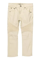 Little Boys Solid Moto Jeans, Khaki,