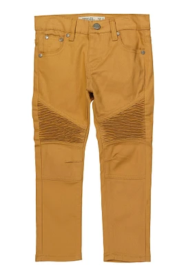 Little Boys Skinny Leg Moto Jeans, Khaki, Size 6