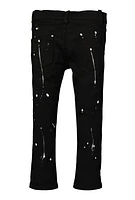 Little Boys Paint Splatter Skinny Jeans, Black, Size 6