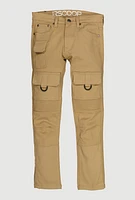 Boys Decorative Stitch Cargo Pocket Moto Pants, Khaki, Size 10