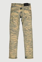 Boys Distressed Mineral Wash Skinny Jeans, Multi, Size 14