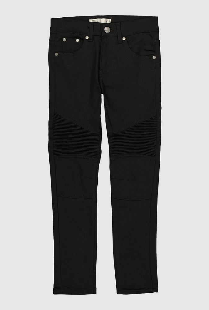 Boys Skinny Leg Moto Jeans, Black,