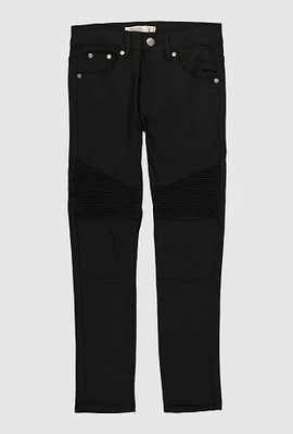 Boys Skinny Leg Moto Jeans, Black, Size 8