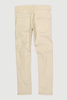 Boys Solid Moto Jeans, Khaki, Size 10