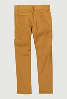 Boys Slim Leg Moto Jeans, Khaki, Size 12