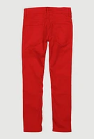 Boys Patch and Repair Distressed Jeans, Red, Size 12