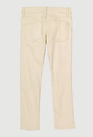 Boys Patch and Repair Distressed Skinny Jeans, Khaki, Size 18
