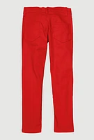 Boys Solid Rip and Repair Moto Jeans, Red, Size 8