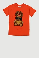 Boys Chenille Bunny Patch Graphic Tee, Orange,