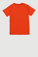 Boys Chenille Bunny Patch Graphic Tee, Orange,