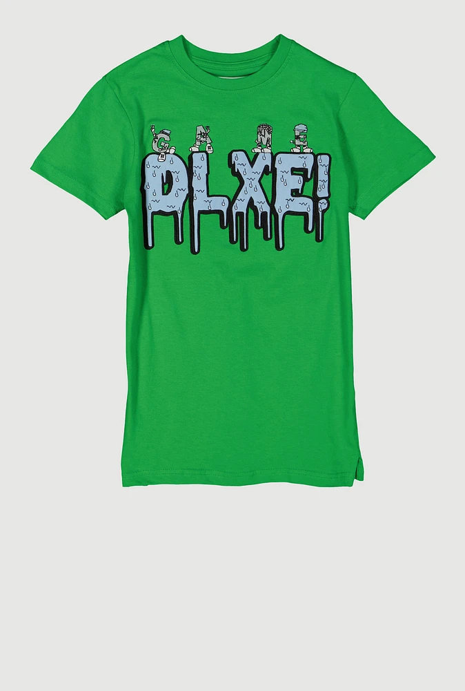 Boys Game DLXE Graphic Print Tee, Green, Size S