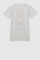 Boys Chenille Bear Patch Graphic Tee, White, Size S
