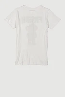 Boys Chenille Fresh Bear Patch Graphic Tee, White, Size M