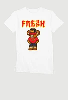 Boys Fresh Bear Chenille Graphic Tee, White,