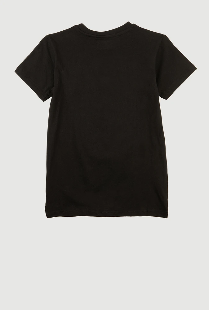 Boys Chenille Fresh Patch Graphic Tee, Black, Size 10-12