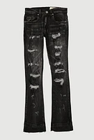 Boys Mineral Wash Sinners X Saints Distressed Jeans, Grey,