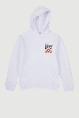 Boys The Boss Graphic Hoodie, White, Size 8