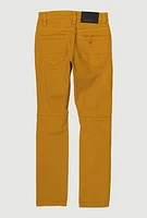 Boys Solid Distressed Moto Jeans, Khaki, Size 8