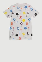 Boys Drip Printed Pattern Tee, Multi, Size 14-16