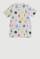 Boys Drip Printed Pattern Tee, Multi, Size 14-16