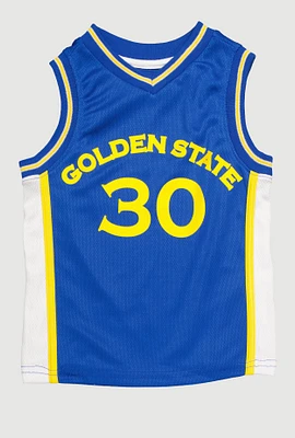 Little Boys Graphic Basketball Jersey, Blue, Size 7