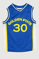 Little Boys Graphic Basketball Jersey, Blue, Size 7