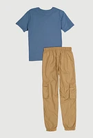 Boys GOAT Graphic Tee and Cargo Joggers, Multi, Size 12-14