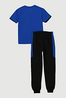 Boys Strong 23 Tee and Joggers, Blue, Size 12-14