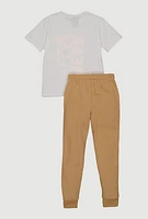 Boys Coolest Bear Ever Tee and Joggers, Multi, Size 16-18